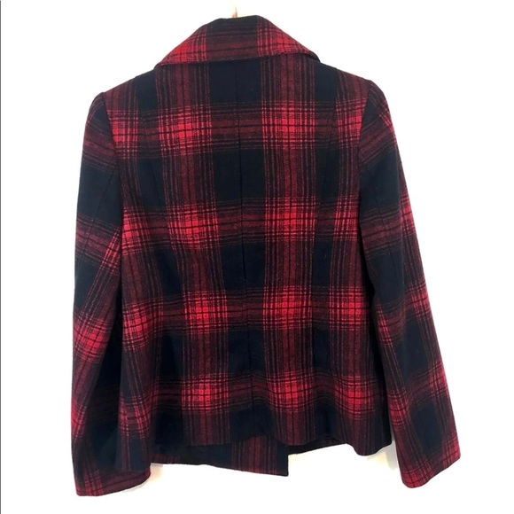 Old Navy womens peacoat Red/Black plaid - Picture 3 of 3